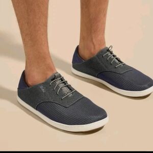 OluKai Men’s Nohea Moku No Tie Boat Shoes In Charcoal / Clay 13